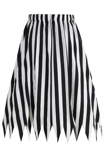 Falda de traje de pirata casual con estampado de rayas de bloque de color negro